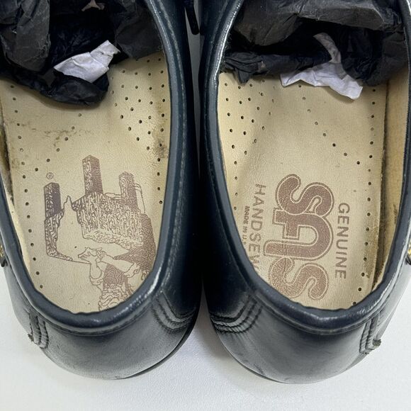 Vintage SAS Siesta Women Leather Comfort Shoes Navy Mock Toe Lace Up Sz 7.5 - Picture 10 of 11